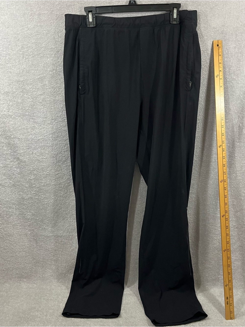 Lululemon Training Pant Mens L Black Performance Drawstring Athletic Zip Pockets